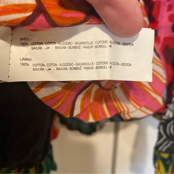 DESIGUAL Summer Cotton Strapless Convertable Cotton Floral Mini Dress. Size 12. - Picture 16 of 16